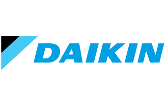 Daikin company logo featuring blue text and a stylized graphic.
