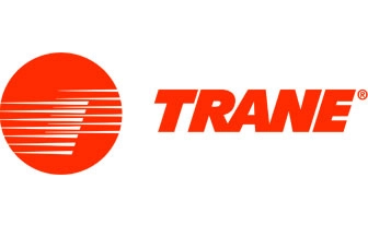 Trane logo featuring a red circle and the word 'TRANE' in bold letters.